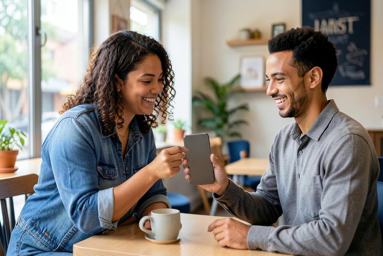 Dos emprendedores conversando sobre nuevas oportunidades para sus negocios